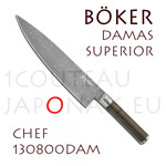 Couteau japonais CHEF Boker num�rot� et forg� en acier inoxydable Damas type SUPERIOR - livr� dans un �crin avec un certificat d�authenticit� 