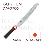 Couteau japonais KAI série SHUN - couteau à pain  lame acier DAMAS avec denture double sens de coupe 