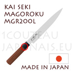 Couteau traditionnel japonais KAI s�rie SEKI MAGOROKU Red Wood MGR-200L - couteau Tranchelard 