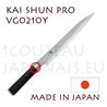 Couteau professionnel japonais KAI s�rie SHUN PRO - couteau � trancher YANAGIBA VG-210Y pour sushi et sashimi  lame asym�trique - lame 21cm - manche 12.2cm