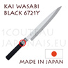 Couteau traditionnel japonais KAI série WASABI Black - couteau YANAGIBA 6721Y 