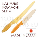 Set [4] de 2 Couteaux japonais KAI s�rie PURE-KOMACHI pour le pain AB-1103 et AB-1104 