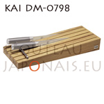 Insert en bois pour tiroir - rangement pour 5 couteaux de cuisine KAI DM-0798 (sans couteau) 