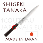 Couteau japonais Sashimi/yanagi-ba URUSHI forg� manuellement par Shigeki Tanaka  Acier carbone -non inoxydable- 