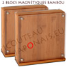 2 Blocs magnétiques en bambou pour couteaux de cuisine  pour couteaux avec lame de 20cm maximum - livré sans couteau 