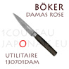 Couteau utilitaire Boker style japonais numÃ©rotÃ© et forgÃ© en acier inoxydable Damas type Rose - livrÃ© dans un Ã©crin avec un certificat dâ€™authenticitÃ© 