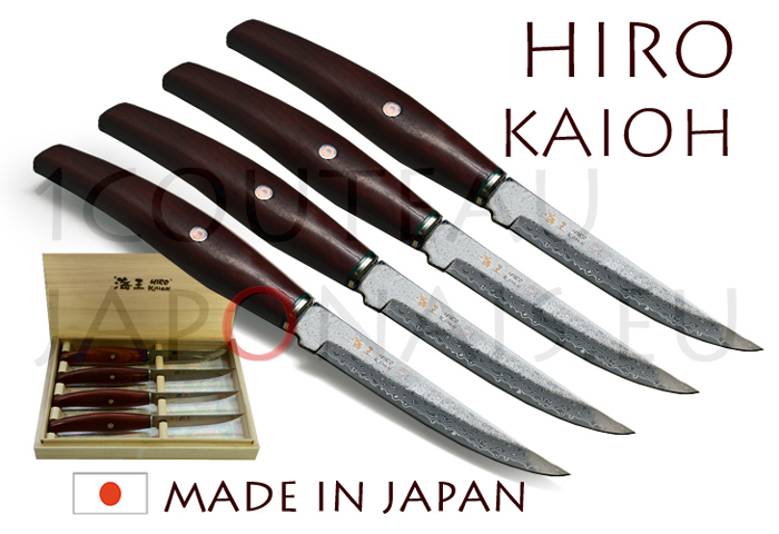 Coffret 4 couteaux à steak Wusaki Japon bout rond