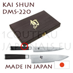 DMS220 KAI 2 japanese knives Boxed gift set - SHUN series -  (utilitaire 15cm) + DM0706 (chef 20cm) - Damascus steel blades 