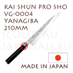 Couteau professionnel japonais KAI série SHUN PRO SHO - couteau YANAGIBA VG-0004  lame asymétrique 