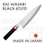 Couteau traditionnel japonais KAI sÃ©rie WASABI Black - couteau DEBA 6721D 