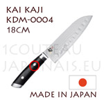 Couteau japonais KAI série SHUN KAJI KDM-0004 - couteau SANTOKU alvéolé - lame en acier DAMAS 