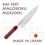 Couteau traditionnel japonais KAI série SEKI MAGOROKU Red Wood MGR-200C - couteau CHEF 