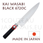 Couteau traditionnel japonais KAI sÃ©rie WASABI Black - couteau CHEF 6720C 