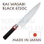 Couteau traditionnel japonais KAI série WASABI Black - couteau CHEF 6720C 