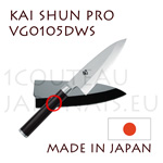 KAI professional japanese knives - SHUN PRO series - VG-0105DWS DEBA knife  single-edged blade shapes - delivered with a wooden blade cover  blade 4" (10,5cm) - handle 12.2cm