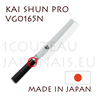 KAI professional japanese knives - SHUN PRO series - VG-0165N NAKIRI knife  single-edged blade shapes - blade 5,5" (16,5cm) - handle 12.2cm