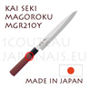 Couteau traditionnel japonais KAI sÃ©rie SEKI MAGOROKU Red Wood MGR-210Y  couteau Ã  trancher type YANAGIBA pour sushi et sashimi 