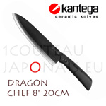 DRAGON - KANTEGA Chef ceramic knife with 8” black ceramic blade 