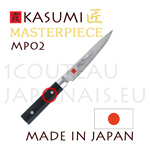Couteaux japonais KASUMI sÃ©rie MASTERPIECE - couteau OFFICE MP02 - lame en acier VG10 damassÃ©e et manche micarta 