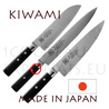 Set 3 couteaux japonais KIWAMI Damas inox 33 couches - manche Pakka  SANTOKU 18cm + GYUTO 20,2cm + HAMKIRI 24,5cm 