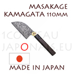 Masakage Kumo: Couteau japonais KAMAGATA 110 mm - acier inox VG10 61-62 Rockwell - manche octogonal en bois de rose et mitre pakka noir 