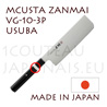 MCUSTA Zanmai 3P series japanese hocho - USUBA VG-10 steel blade and laminated pakkawood handle with nickel-silver ring 