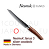 Luxury box Slicer knife NESMUK Janus 3.0 - Cocobolo handle with solid silver collar - stainless blade 