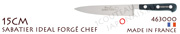 SABATIER IDEAL Kook’s knife fully forged - blade 15cm - ABS handle - 463000 