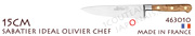 SABATIER IDEAL Kook’s knife fully forged - blade 15cm - OLIVE handle - 463010 