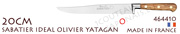 SABATIER IDEAL Kook’s knife fully forged - YATAGAN blade 20cm - OLIVE handle - 464410 