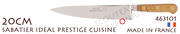 SABATIER IDEAL PRESTIGE Kook’s knife fully forged - blade 20cm - Oak handle - 463101 